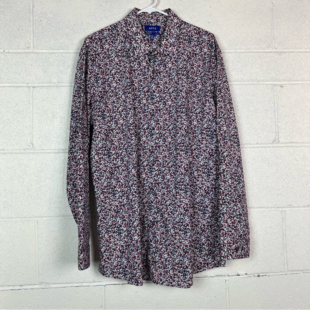 Apt. 9 Men's Multicolor Floral button up dress Shirt